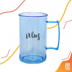 Caneca Acrílica Transparente Chopp - Acrílico 450ml - 1x0 (uma cor somente frente) - Transfer  - Transparente